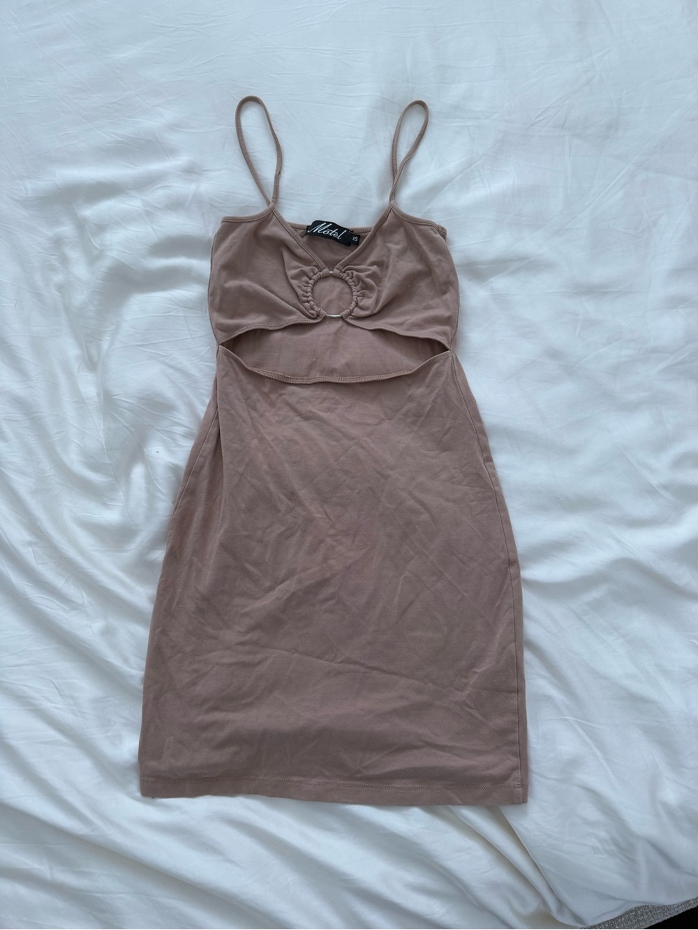 Motel Rocks Mauve Ring-Detail Bodycon Dress